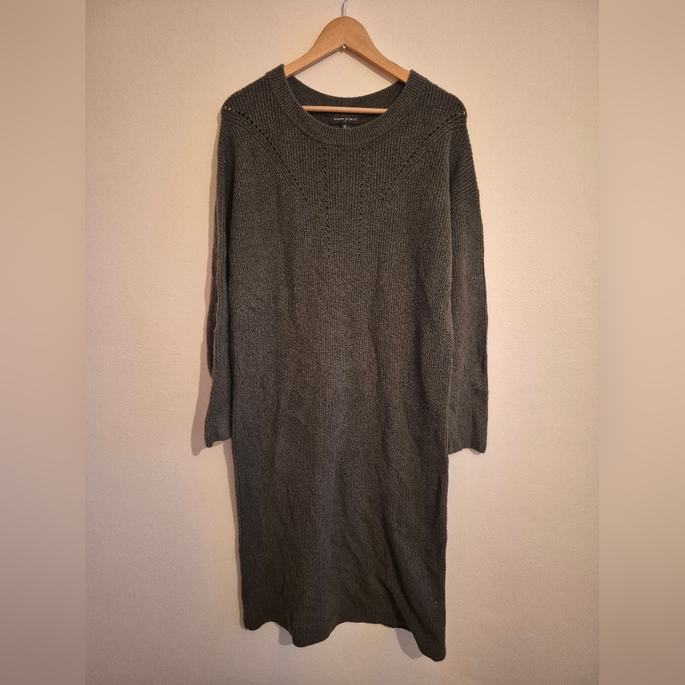 Banana Republic Midi Long Sleeve Cotton Blend Sweater Dress Size XL